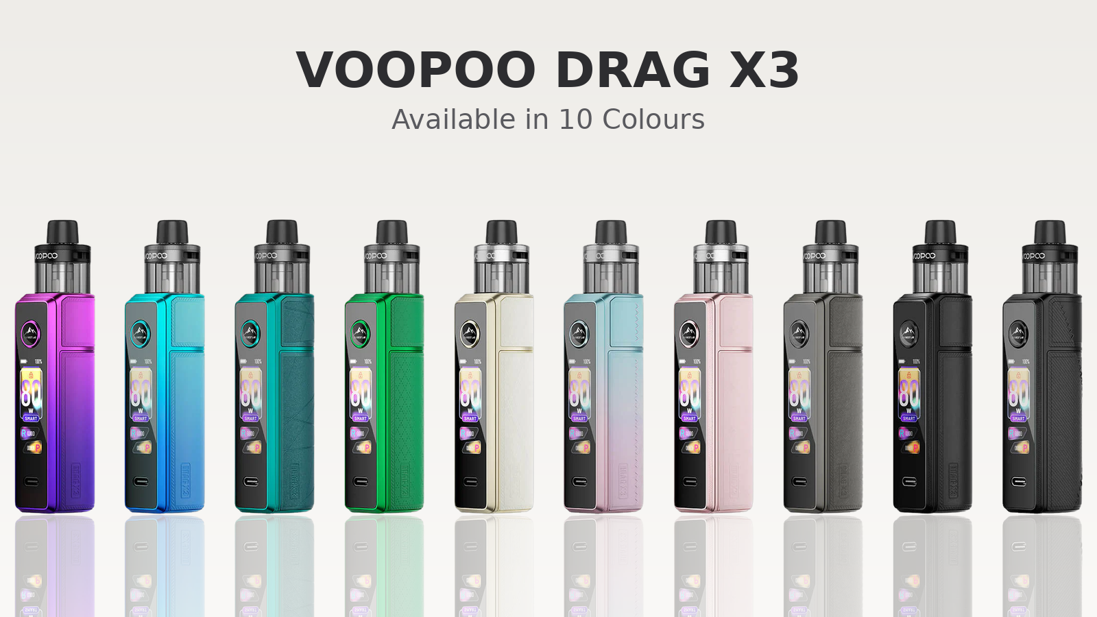 Voopoo Drag X3 Pod Kit available in ten colours