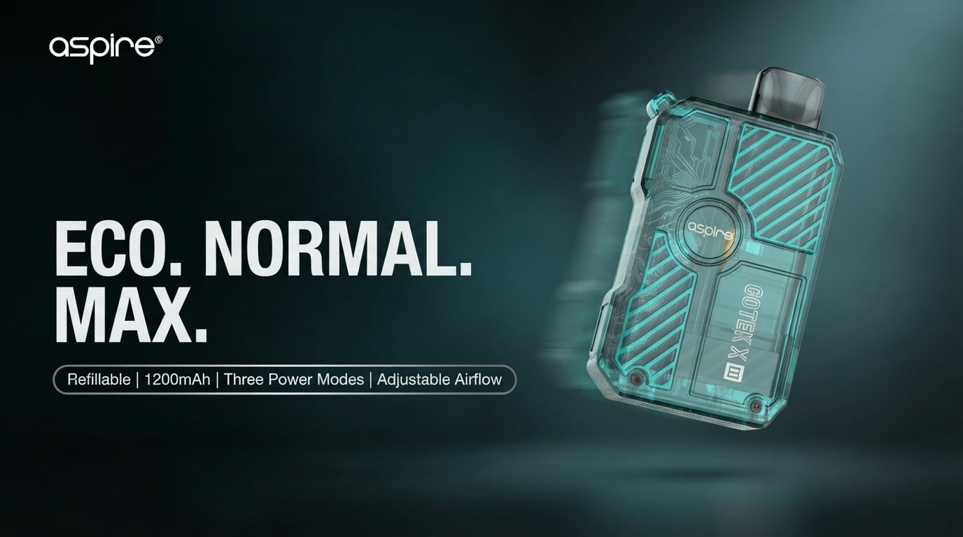 Aspire Gotek X3 refillable pod kit for everyday pocket carry
