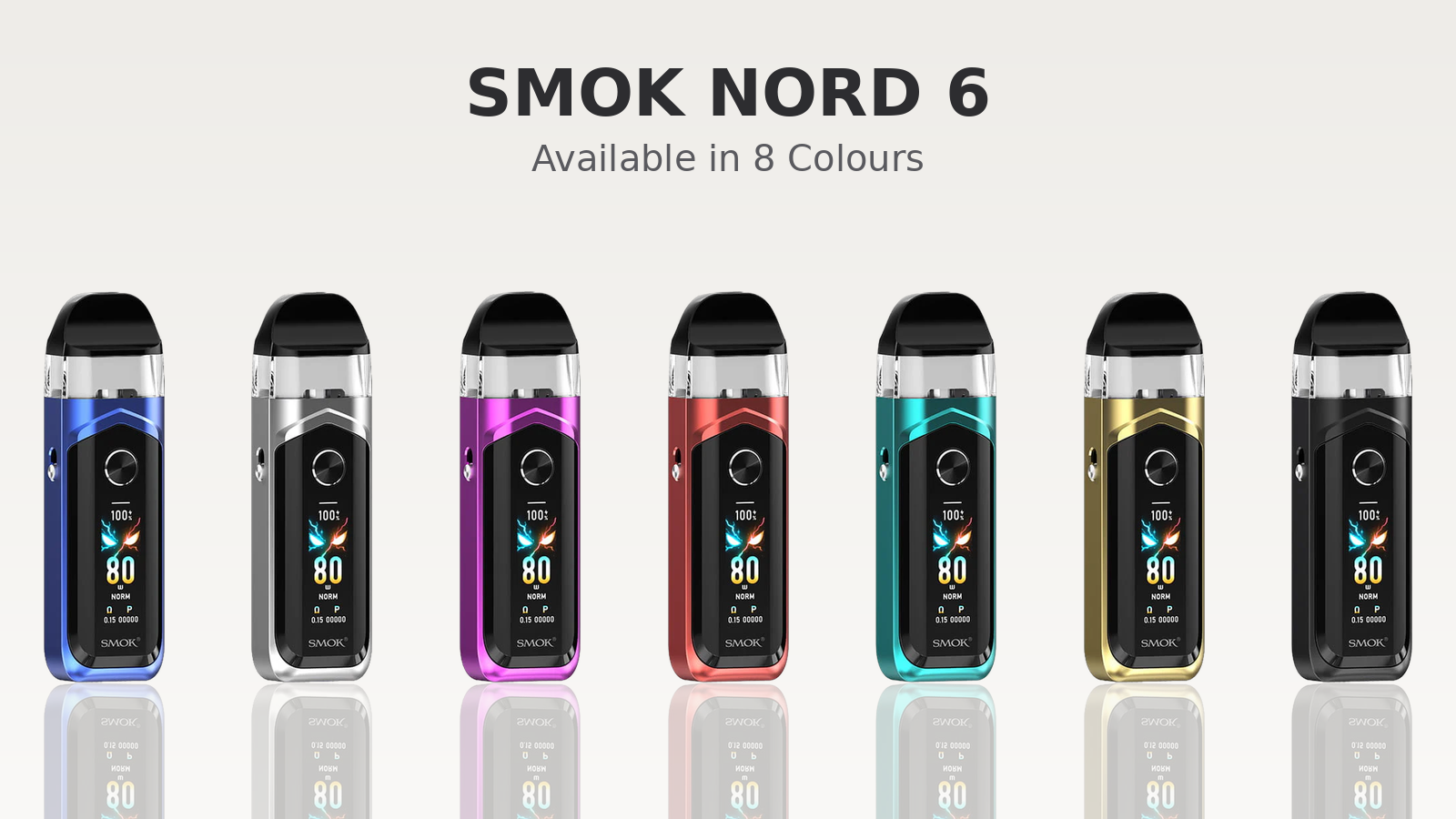 Smok Nord 6 Pod Kit available in eight colours