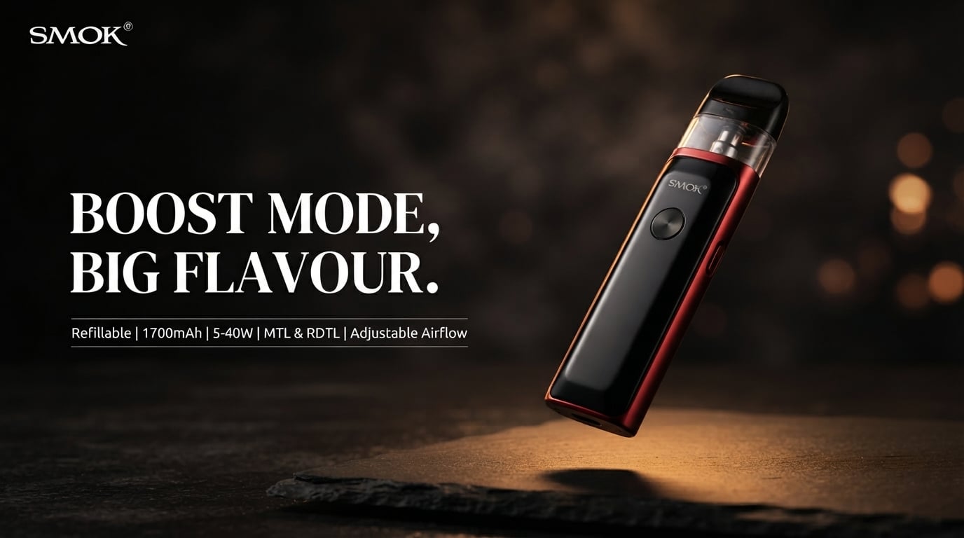 Smok Novo 6 Ultra Pod Kit on a slate desktop