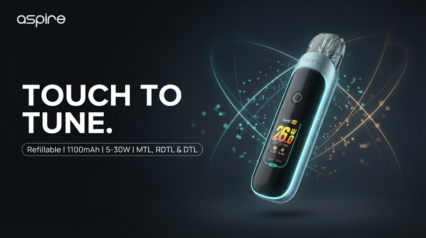 Aspire Pixo refillable pod kit with a colour touchscreen