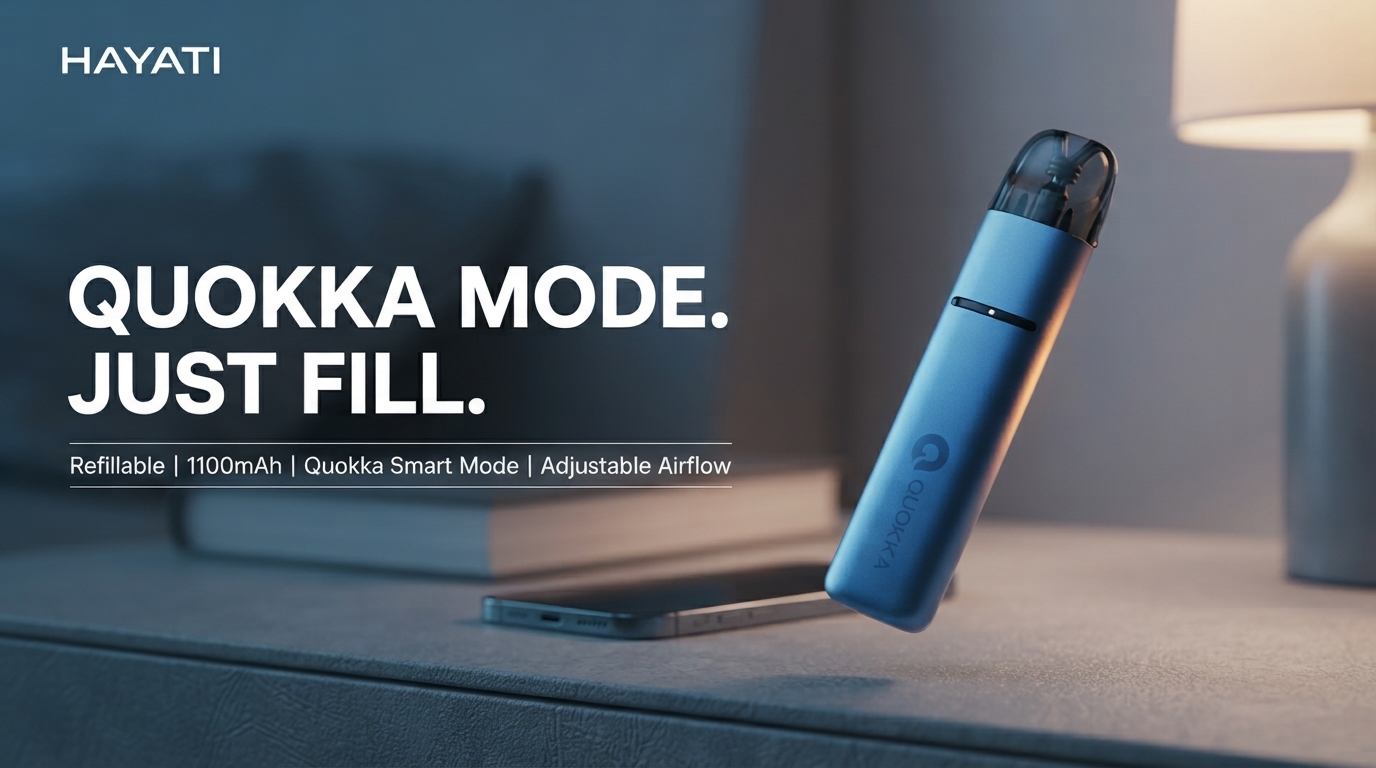 Hayati Quokka Elite Pod Kit on a bedside table