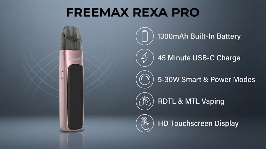 FreeMax Rexa Pro Pod Kit features and specifications