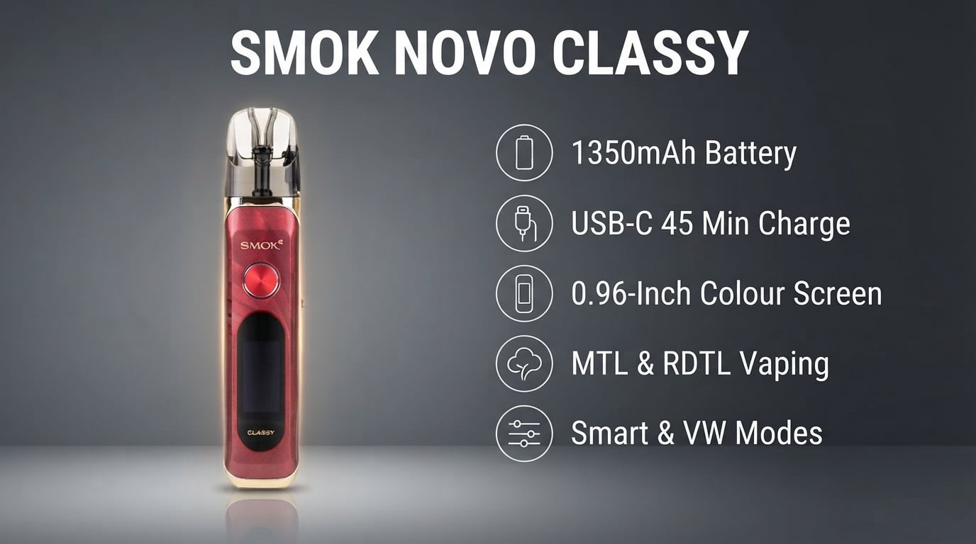Smok Novo Classy Pod Kit features and specifications