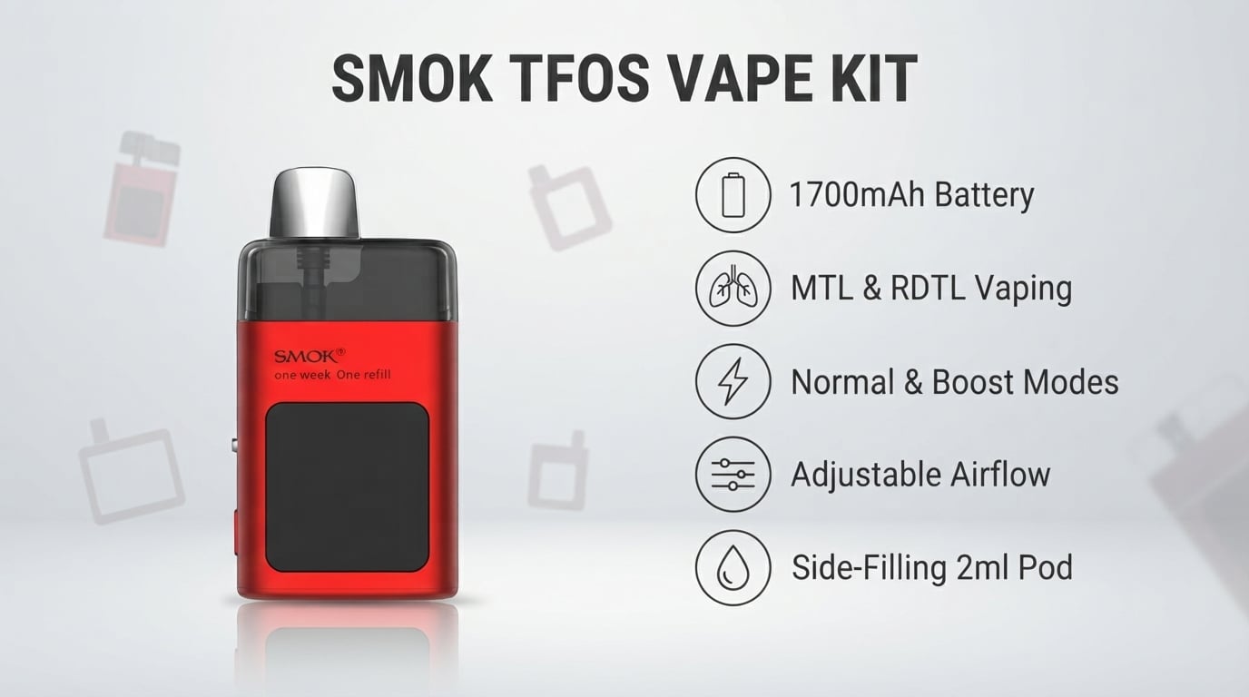 Smok TFOS Vape Kit features and specifications