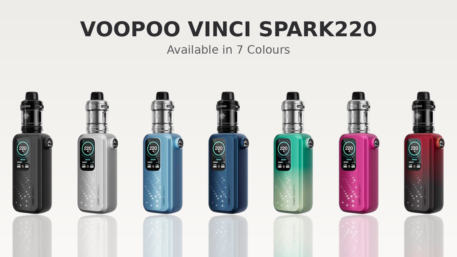 Voopoo Vinci Spark220 Vape Kit available in seven colours