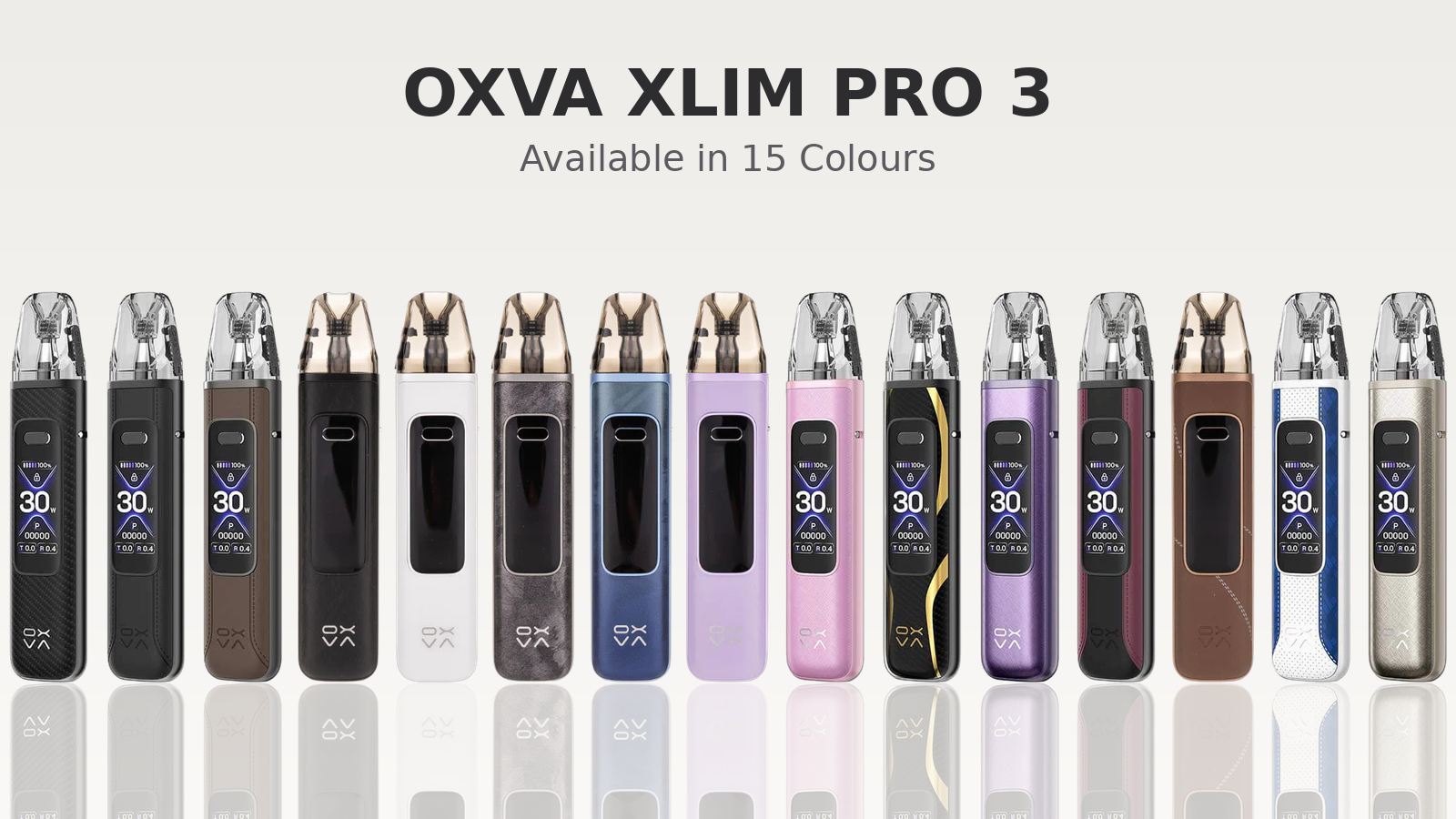 OXVA Xlim Pro 3 Pod Kit available in fifteen colours