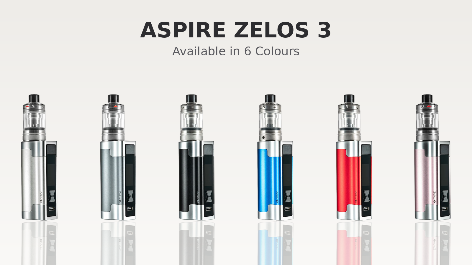 Aspire Zelos 3 Vape Kit available in six colours