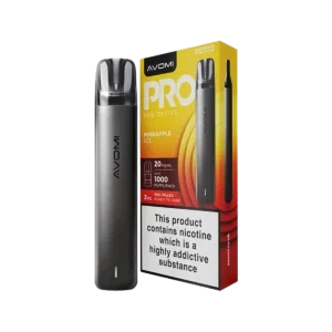 Avomi Pro pod kit device beside its retail box
