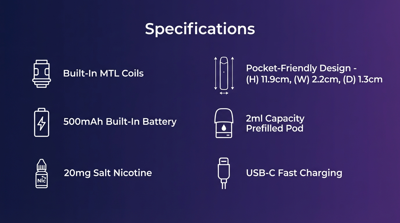 Avomi Pro pod kit specifications banner