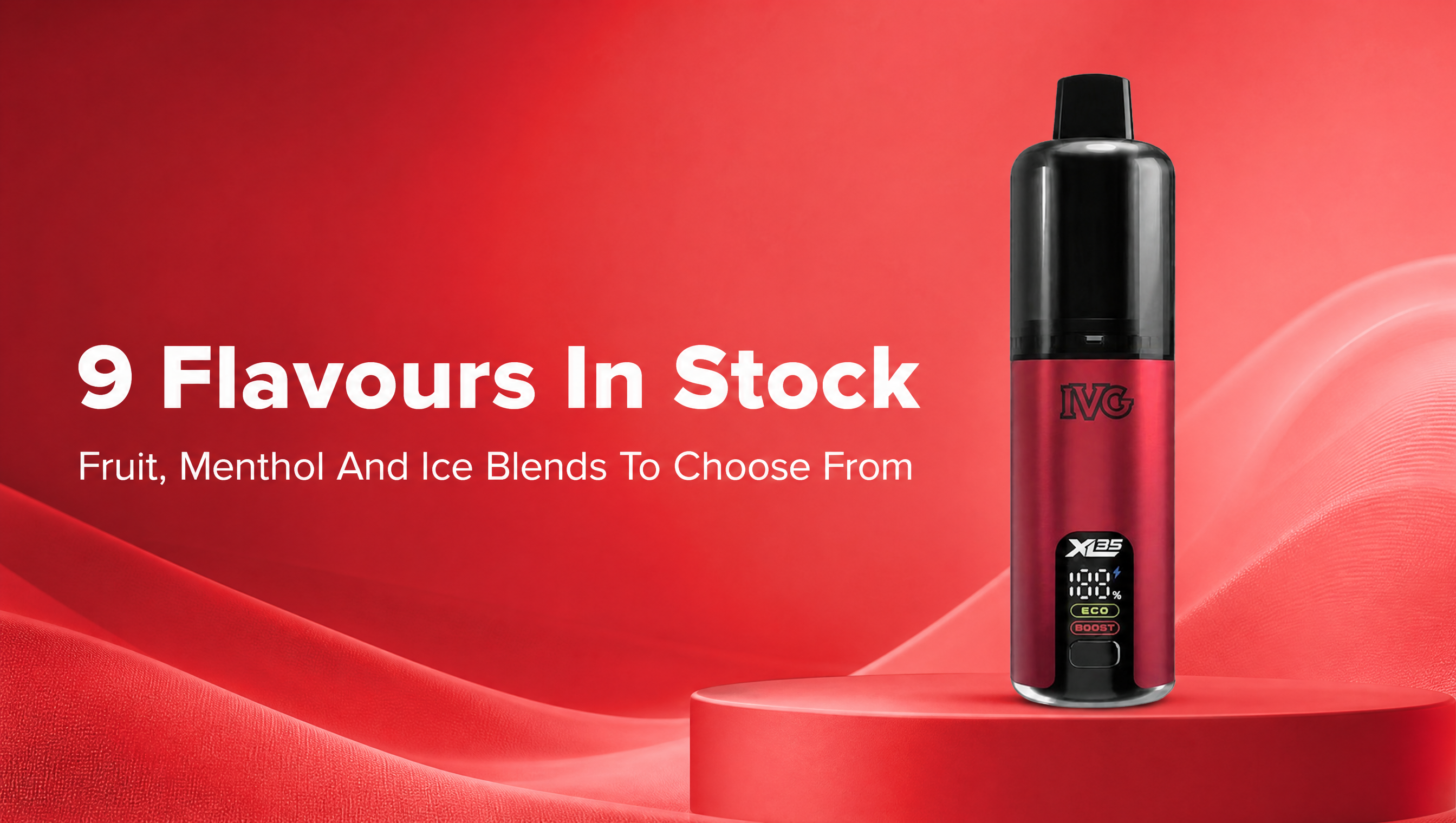 IVG XL 35K 9 prefilled pod kit flavours banner