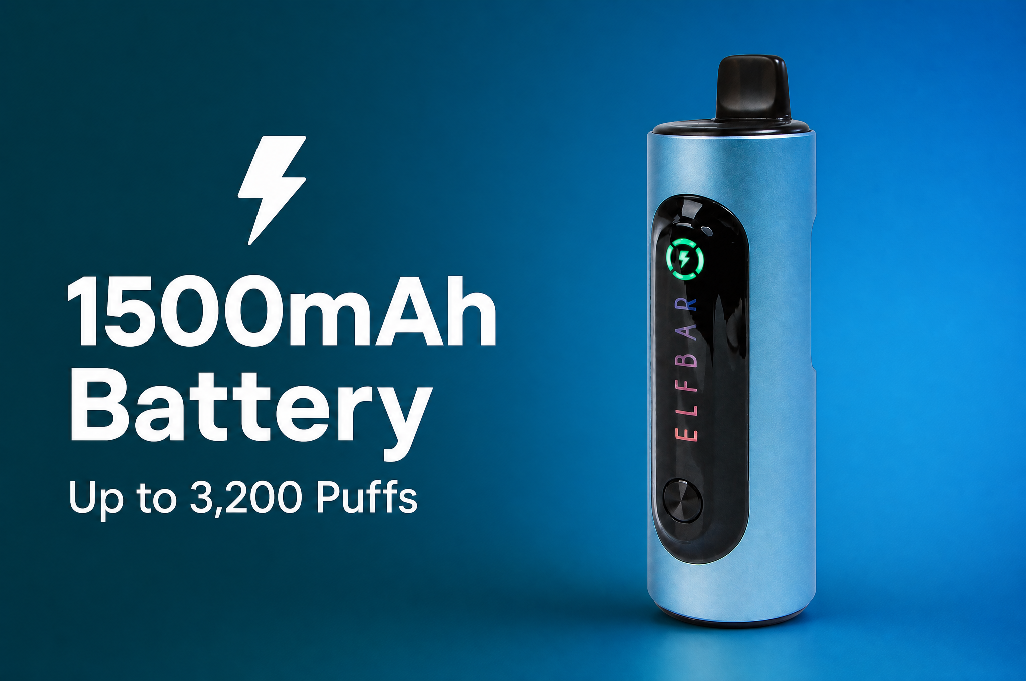 Elf Bar 4 in 1 Pod Kit device showing 1500mAh battery and up to 3,200 puffs
