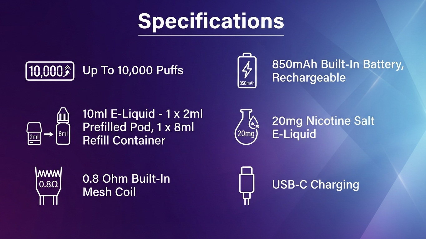 Bloody Bar Crystal 10K prefilled pod kit specifications banner