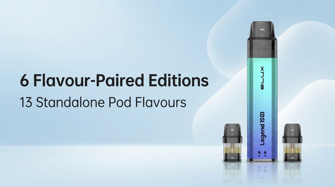 Elux Legend 1500 2in1 six flavour-paired editions banner