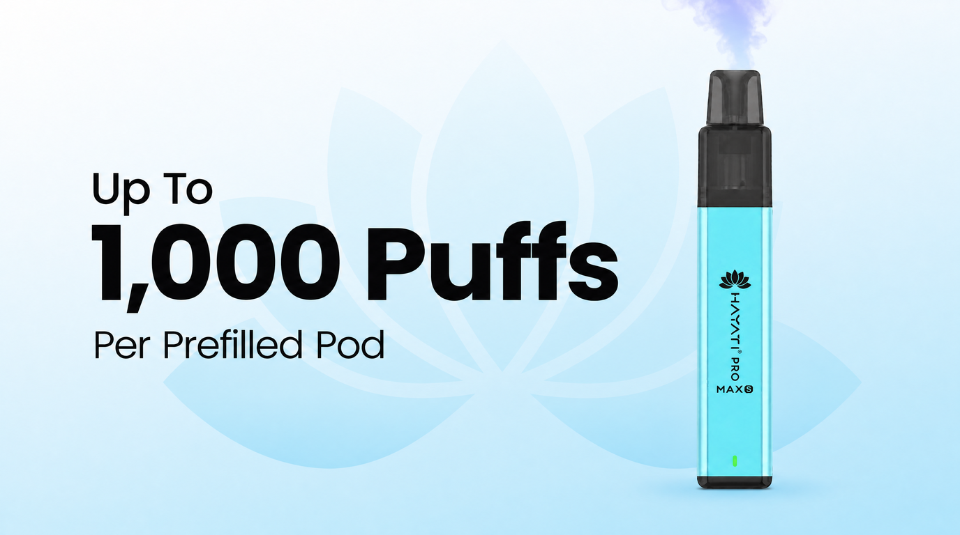 Hayati Pro Max S1 Pod Kit up to 1000 puffs per pod banner