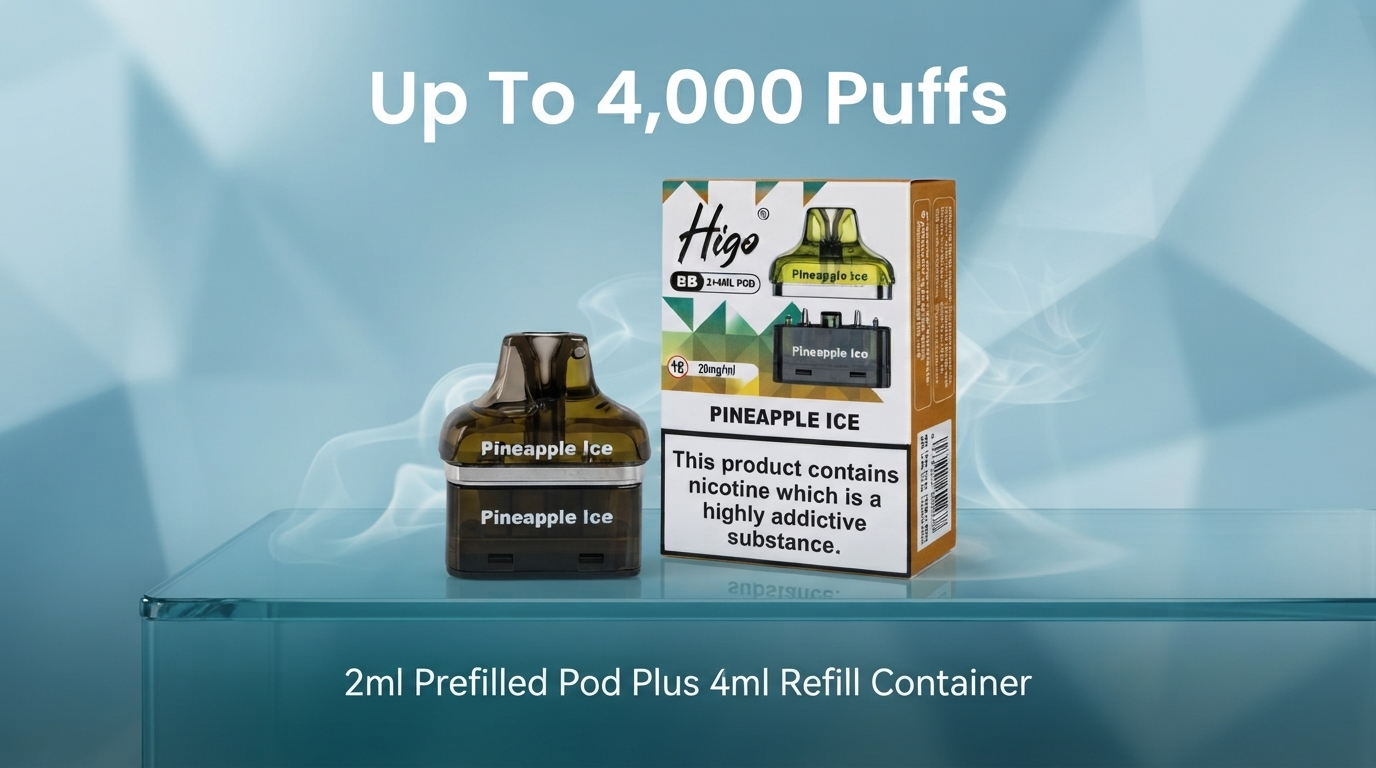 Higo BB 4000 up to 4000 puffs per pack banner