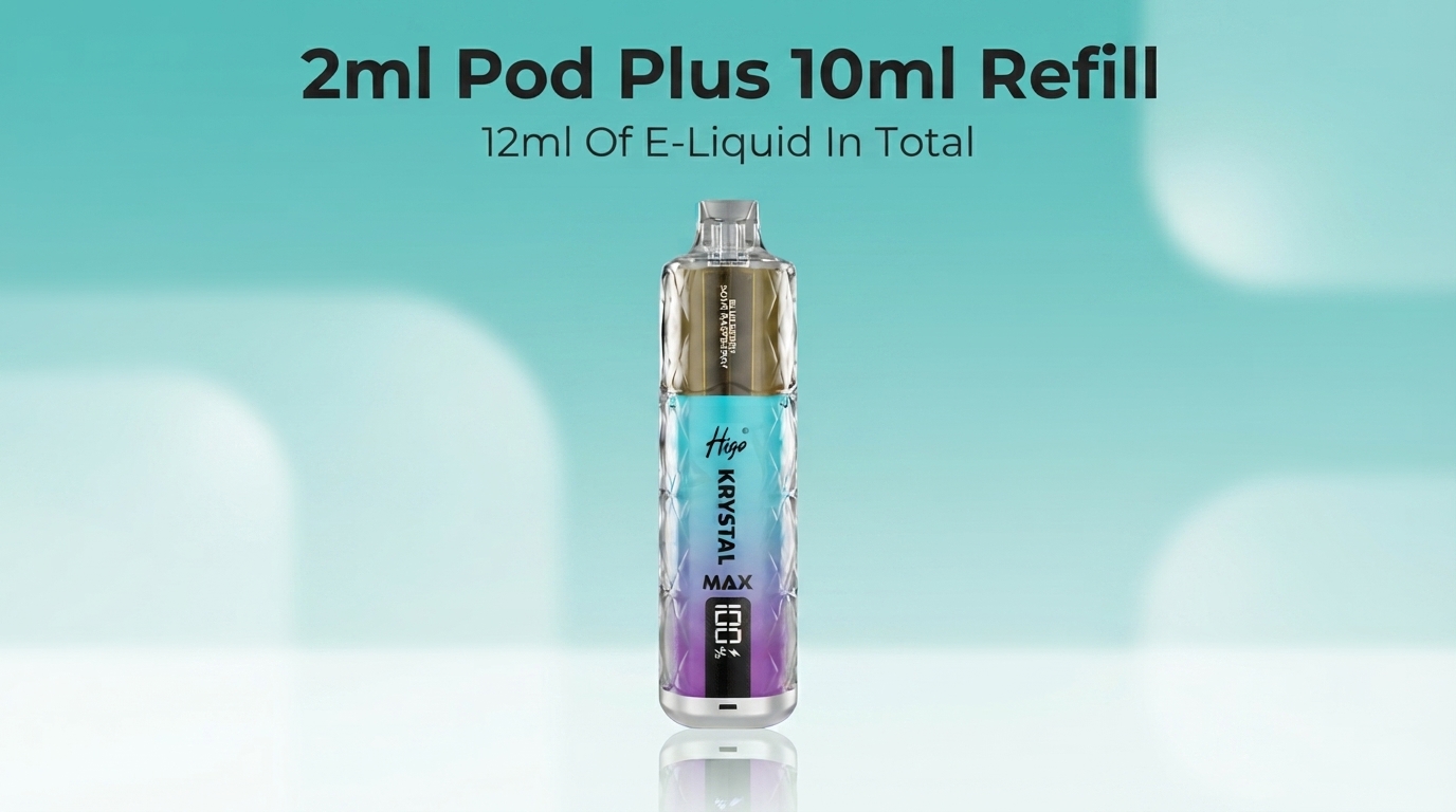 Higo Krystal Max 2ml pod plus 10ml refill container banner