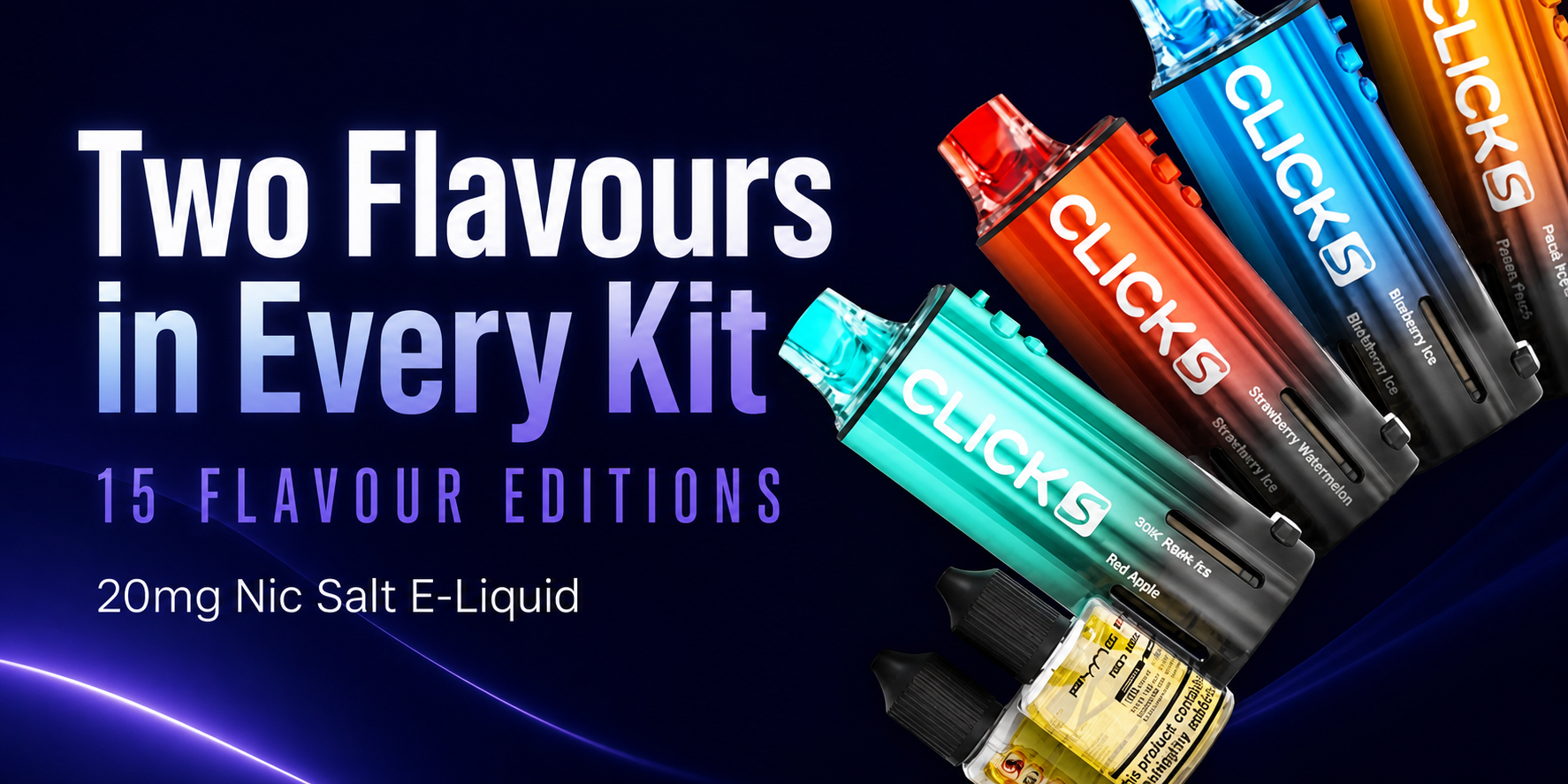 Pyne Pod Click S 30K flavour editions and nic salt e-liquid