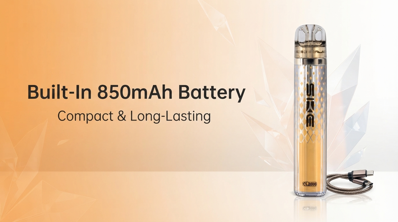 SKE CL2000 850mAh built-in battery and USB-C charging banner