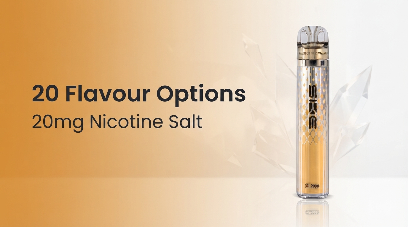 SKE CL2000 20 flavour options in 20mg nicotine salt banner
