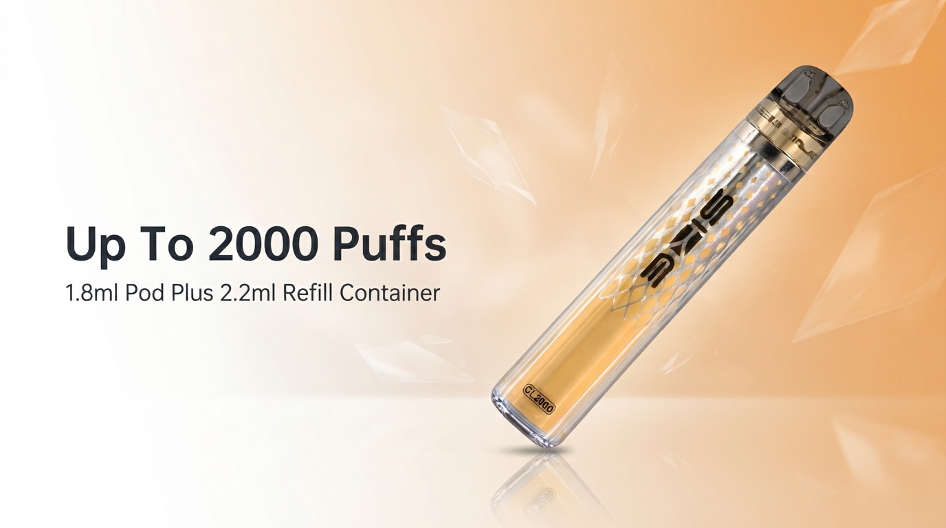 SKE CL2000 up to 2000 puffs per pod and refill container banner