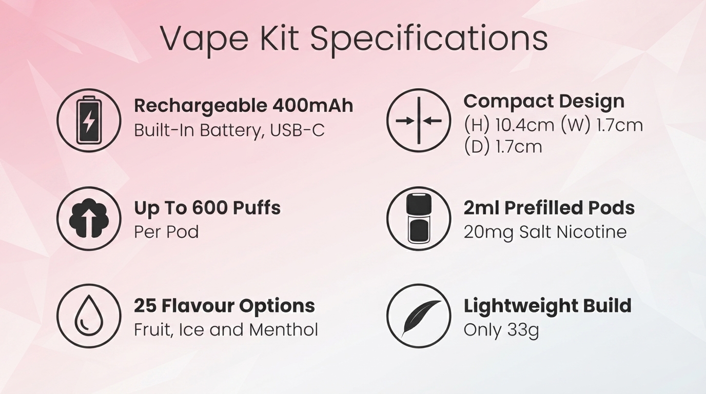 SKE Crystal 600 Pro pod kit specifications banner