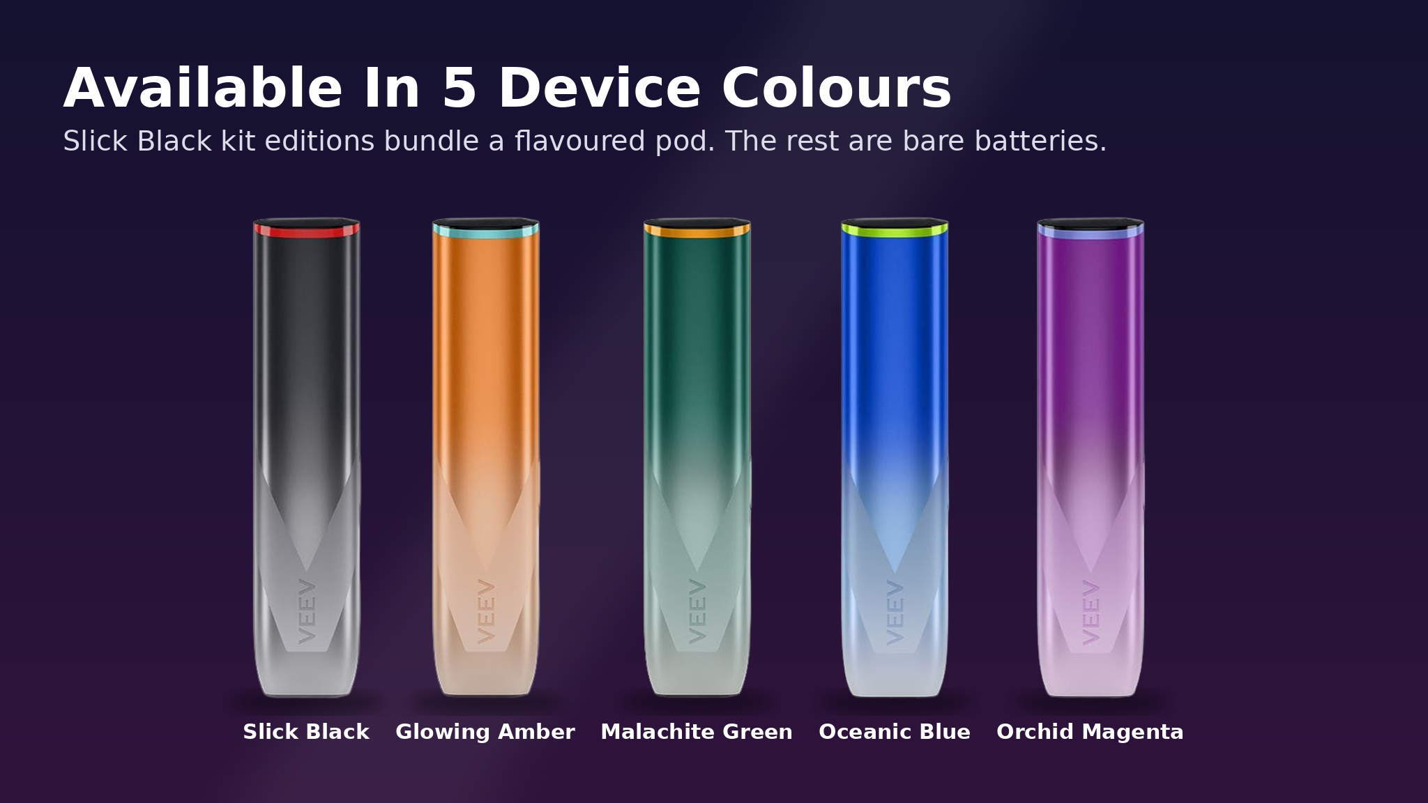 Veev InPrime five device colour options banner
