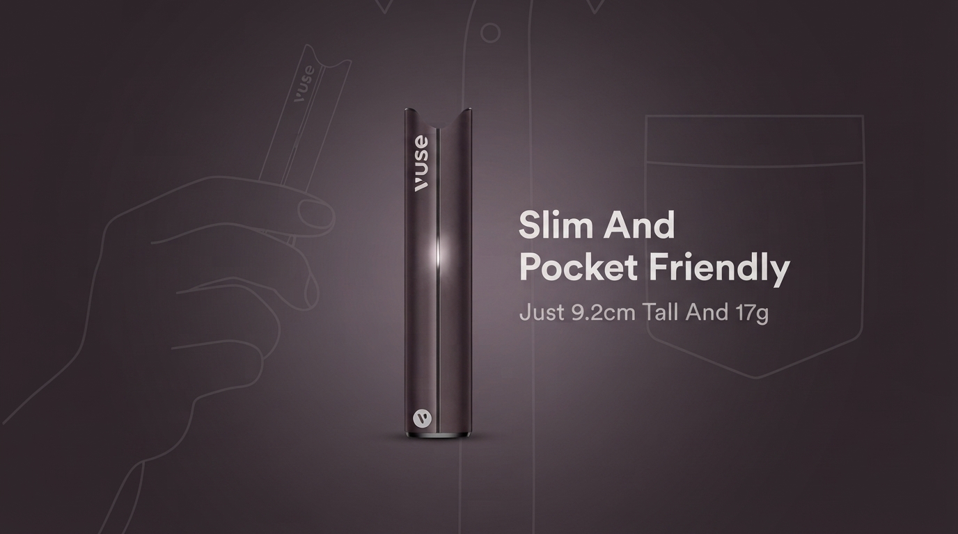 Vuse Pro Vape Device slim pocket friendly size banner