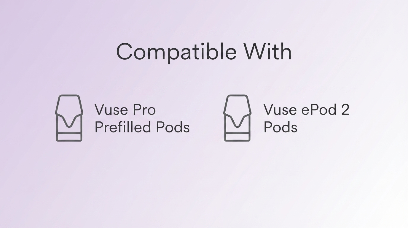 Vuse Pro Vape Device compatible pods banner: Vuse Pro and Vuse ePod 2