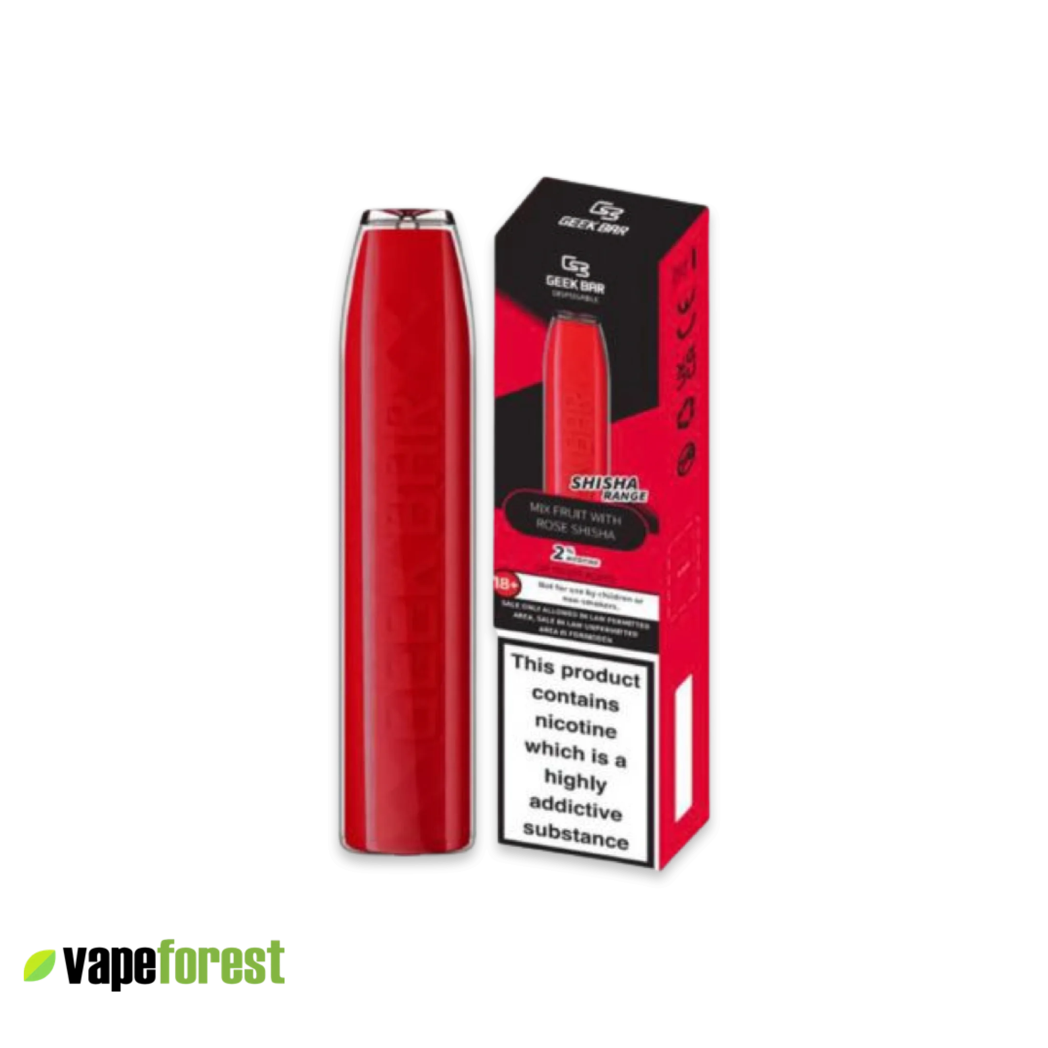 Geek Bar Shisha Range - Mixed Fruit & Rose Flavour