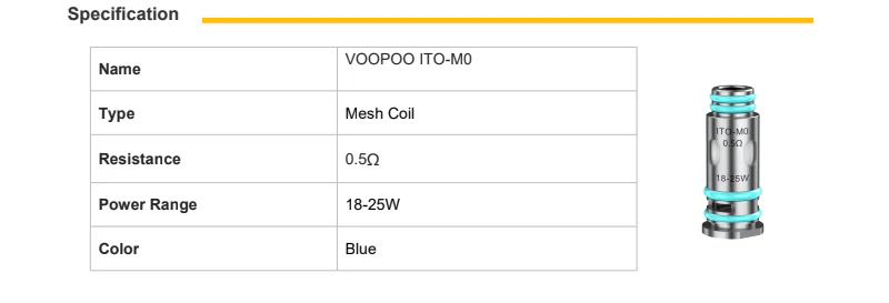 VooPoo ITO M0 Coils Specefication
