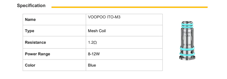 VooPoo ITO M3 Coils Specefication